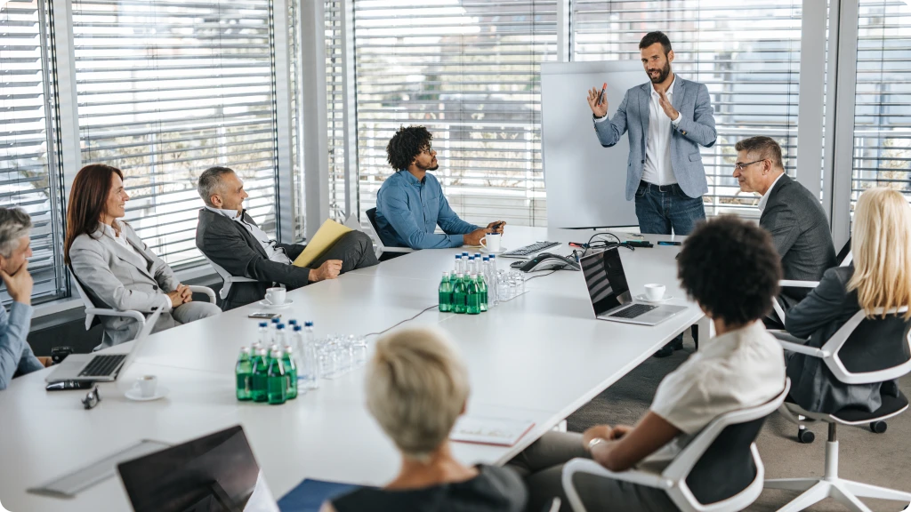 Professional presentation in office setting